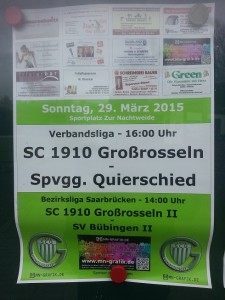 Ankündigungsplakat SC Großrosseln - Spvgg