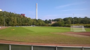 Im Sommer wurde die alte Rasenfläche durch einen neuen Naturrasen ersetzt.