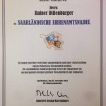 Urkunde Ehrenamtsnadel Opa Dillenburger